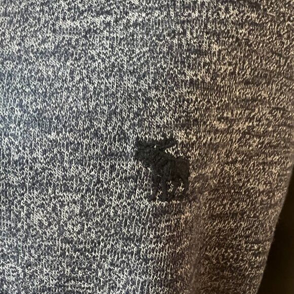 🪻Abercrombie & Fitch Sweatshirt (hoodie) Navy Grey Sz L - Picture 2 of 10